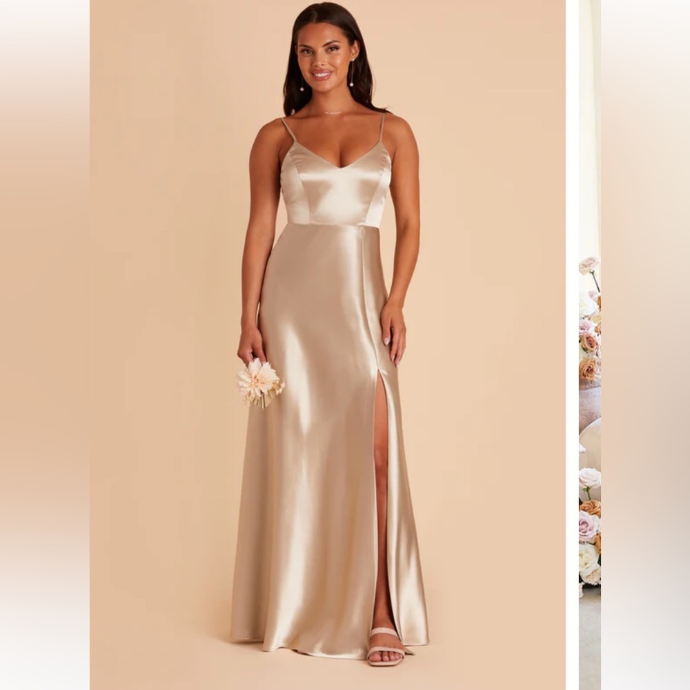 Birdy Grey Jay Dress - Shiny Satin Neutral Champagne